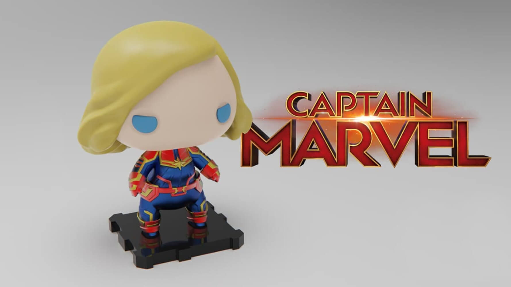 Captain Marvel - 3D Print Model by 3DPrintingDesigner