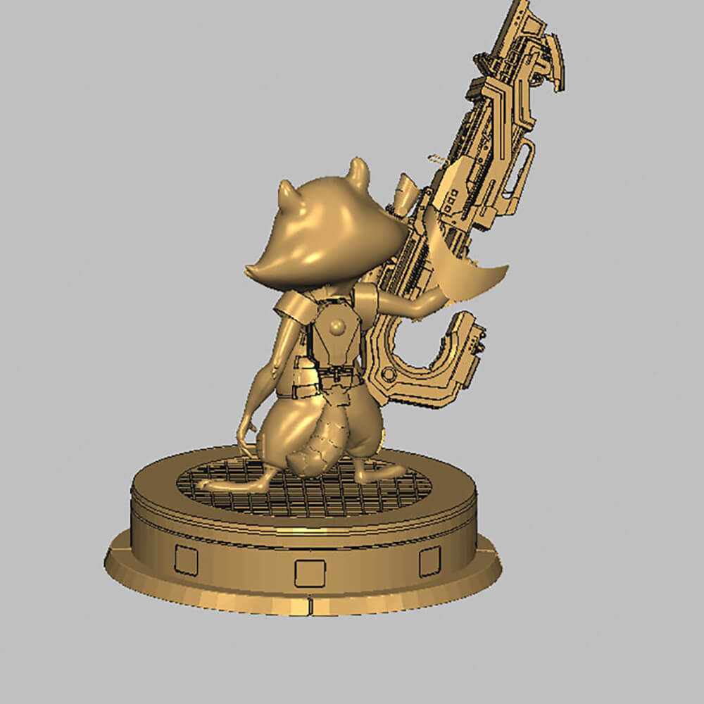 Rocket Racoon Model View Little Rocket Raccoon - 3D Model by 3DPrintingDesigner
