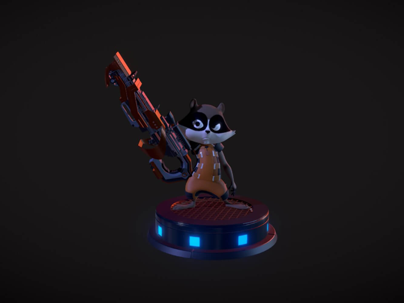 Rocket Racoon Model View Little Rocket Raccoon - 3D Model by 3DPrintingDesigner