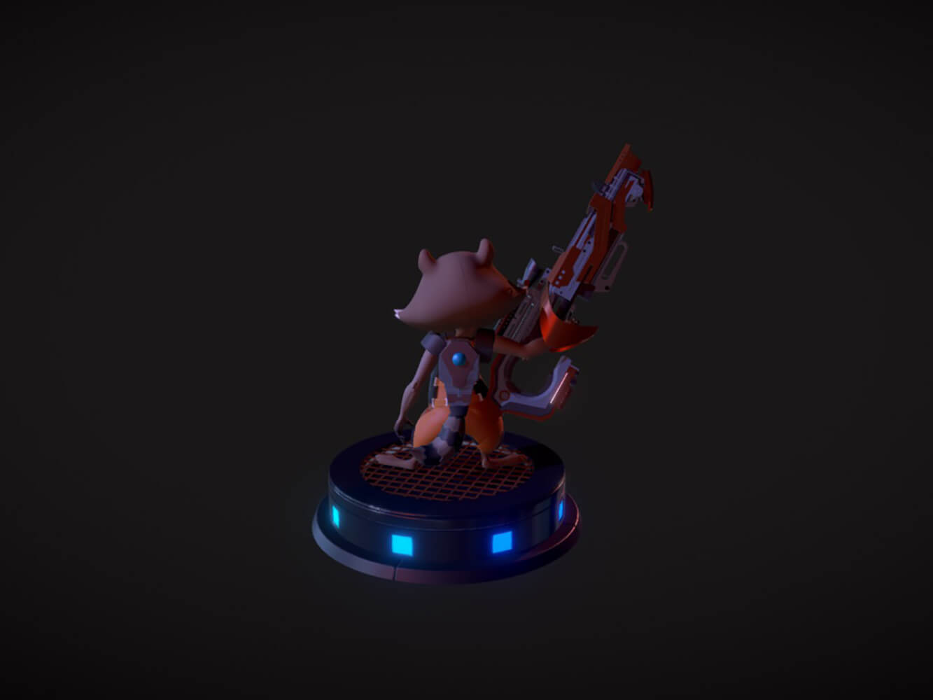 Rocket Racoon Model View Little Rocket Raccoon - 3D Model by 3DPrintingDesigner