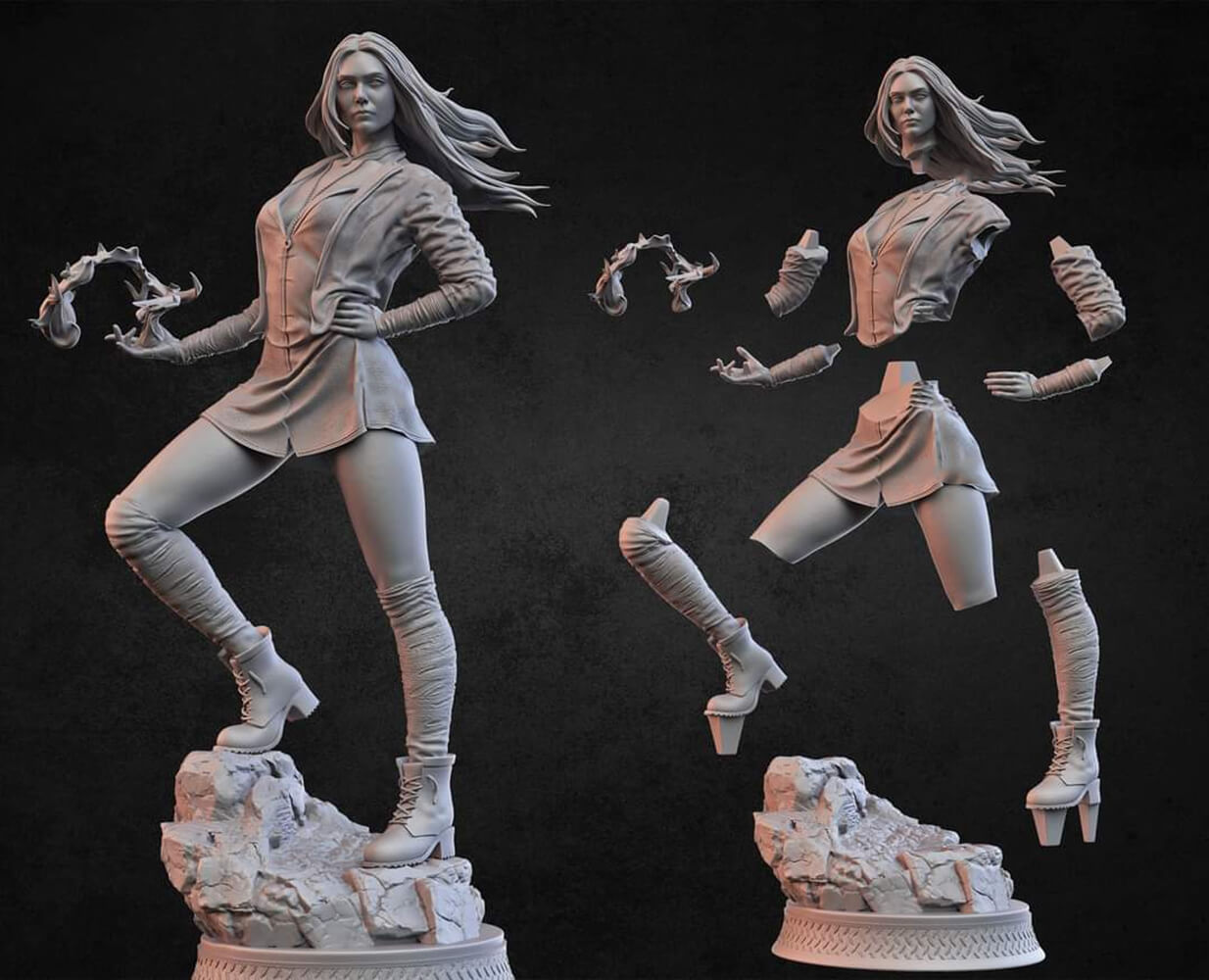 Scarlet Witch - 3D Print Model by 3DPrintingDesigner