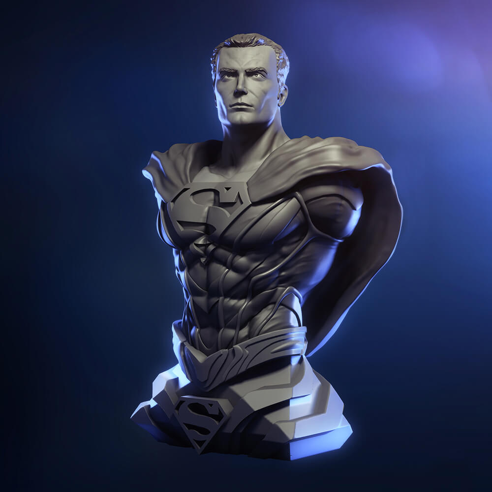Superman Bust - 3D Model by 3DPrintingDesigner