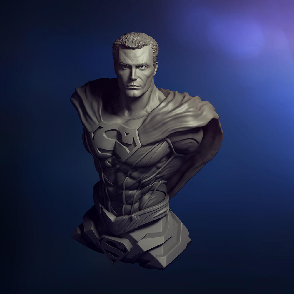 Superman Bust - 3D Model by 3DPrintingDesigner
