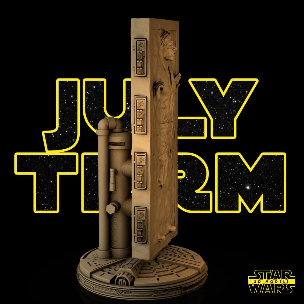 Han Solo on Carbonite - 3D Model by 3dprintmodel91