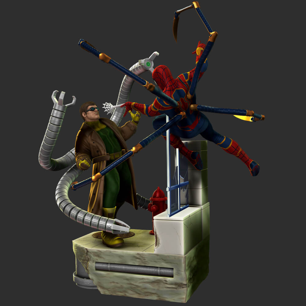 Spiderman Vs Doctor Octopus - 3D Print Model by 3dprintmodel91