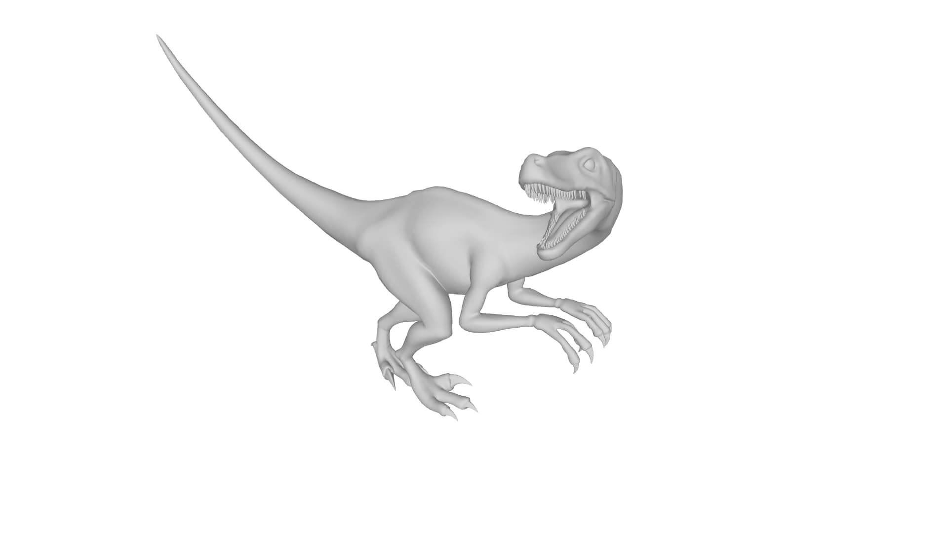 Dinosaur Raptor Model Velociraptor Dinosaur Sculpture - 3D Model by 3dprintmodelSG