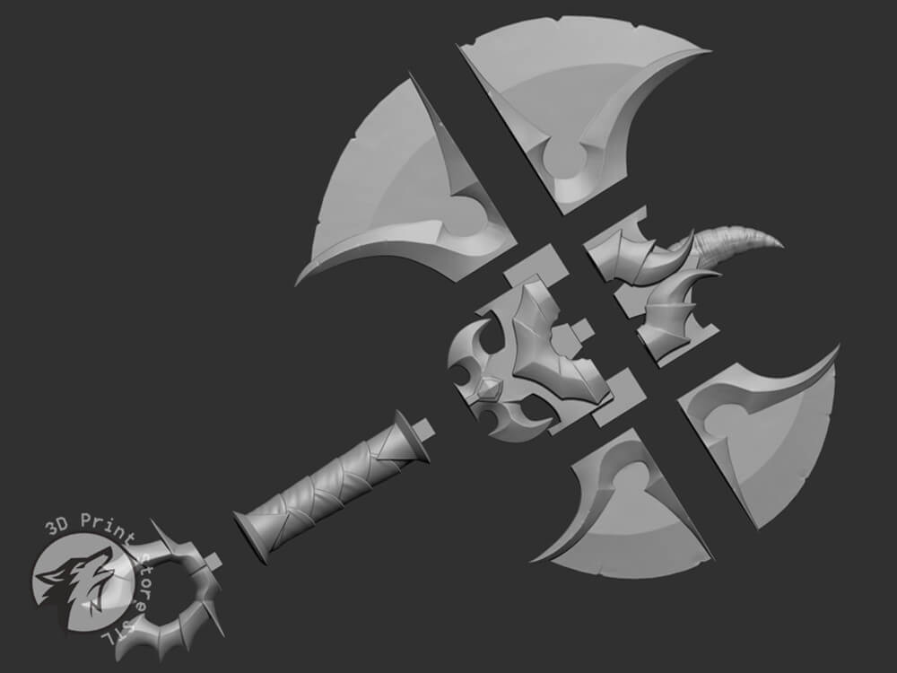 Axe Eredar From Warcraft 3D Print Model by 3dprintstorestl