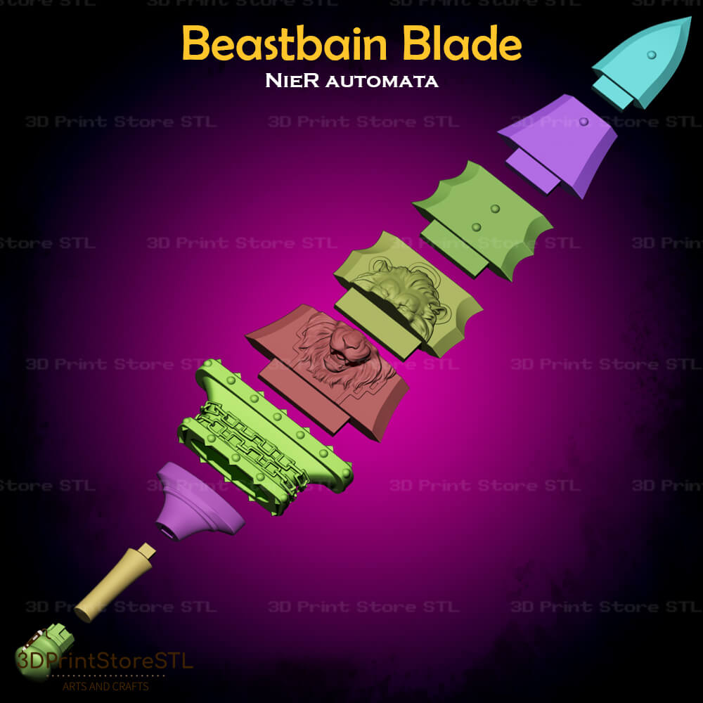Beastbain Blade Cosplay Nier Automata Stl File 3D Print by 3dprintstorestl