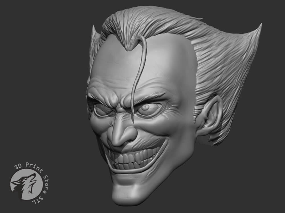 Joker Mask From DC Comics 3D Print Model by 3dprintstorestl
