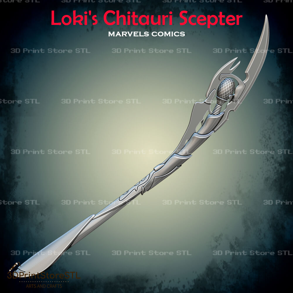 Loki Chitauri Scepter Cosplay The Avengers Stl File 3D Print Model by
