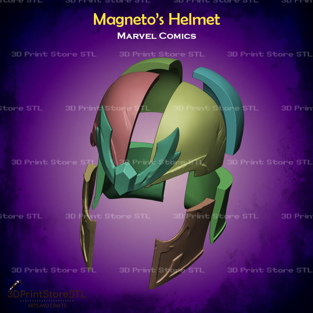 Magneto Helmet Cosplay Marvel Comics - Stl File 3D Print Model by