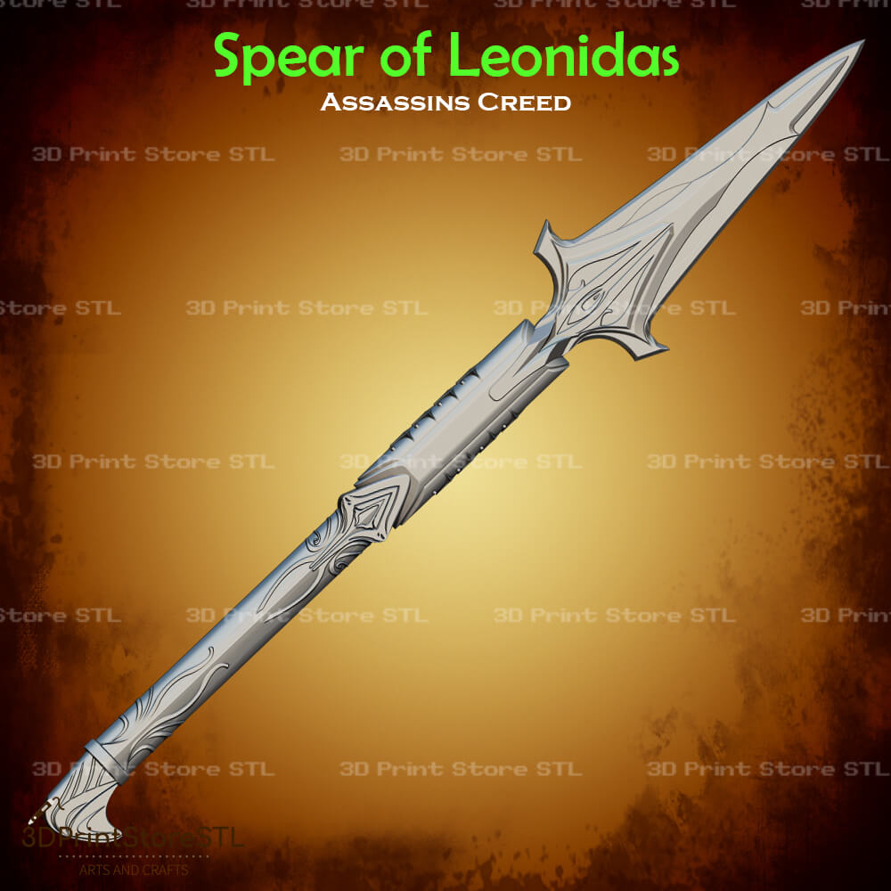 Spear of Leonidas Cosplay Assassins Creed Odyssey Stl File 3D Print