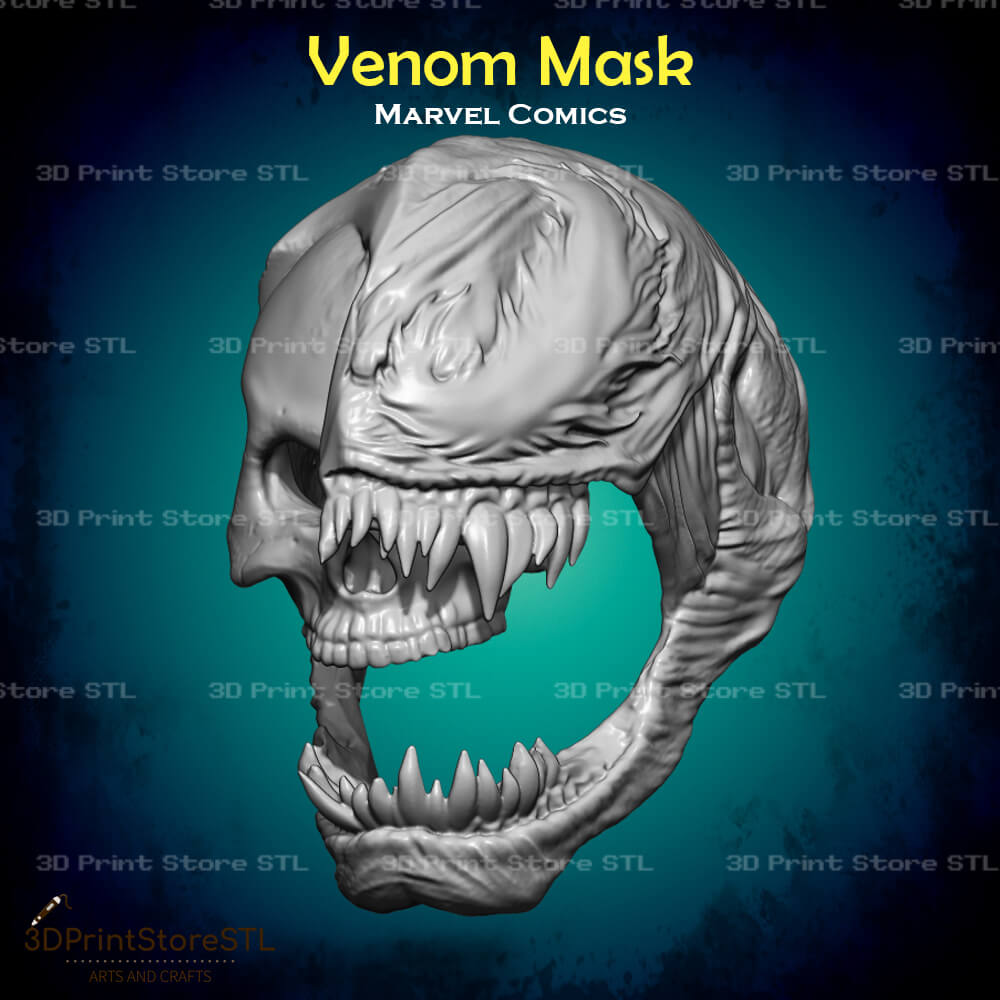 Venom Mask Cosplay Marvel Comics - Stl File 3D Print Model by ...