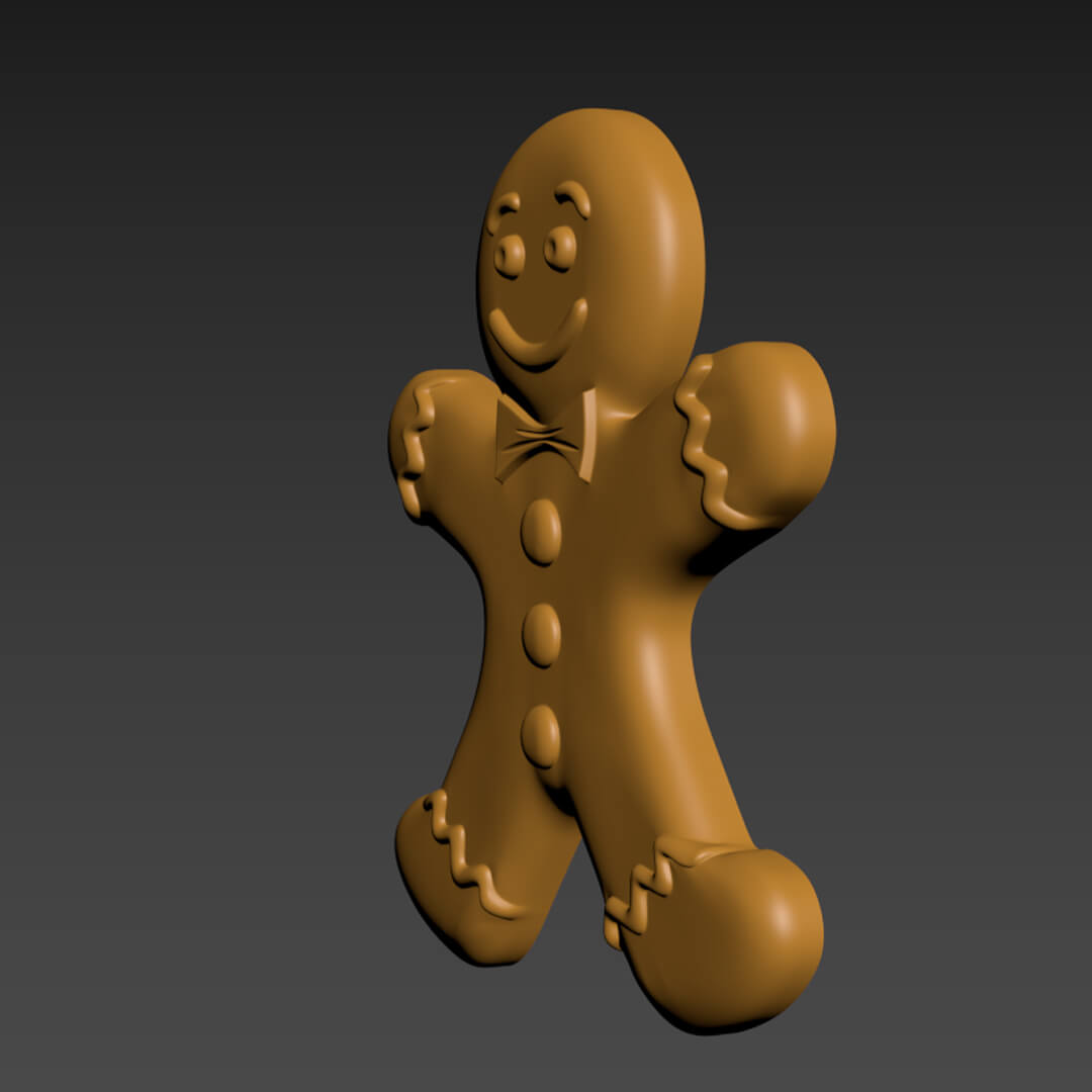 Gingerbread Man 3D Print Model by 3DRelief