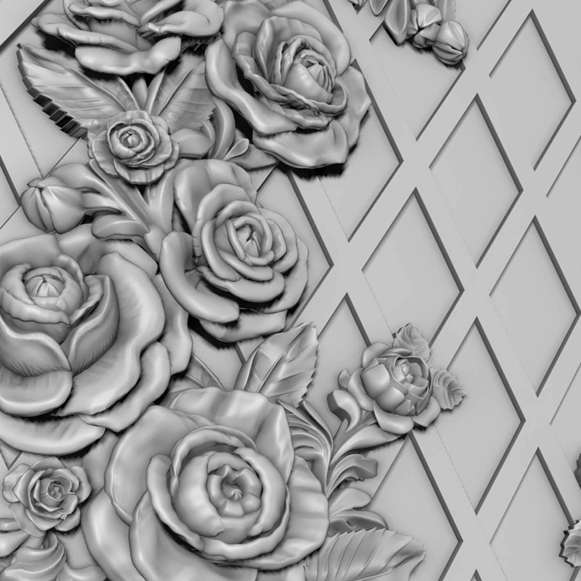 Roses Decoration for Furniture - 3D Model by 3DRelief