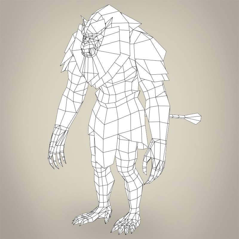 Fantasy Warrior Ape - 3D Model by 3dseller