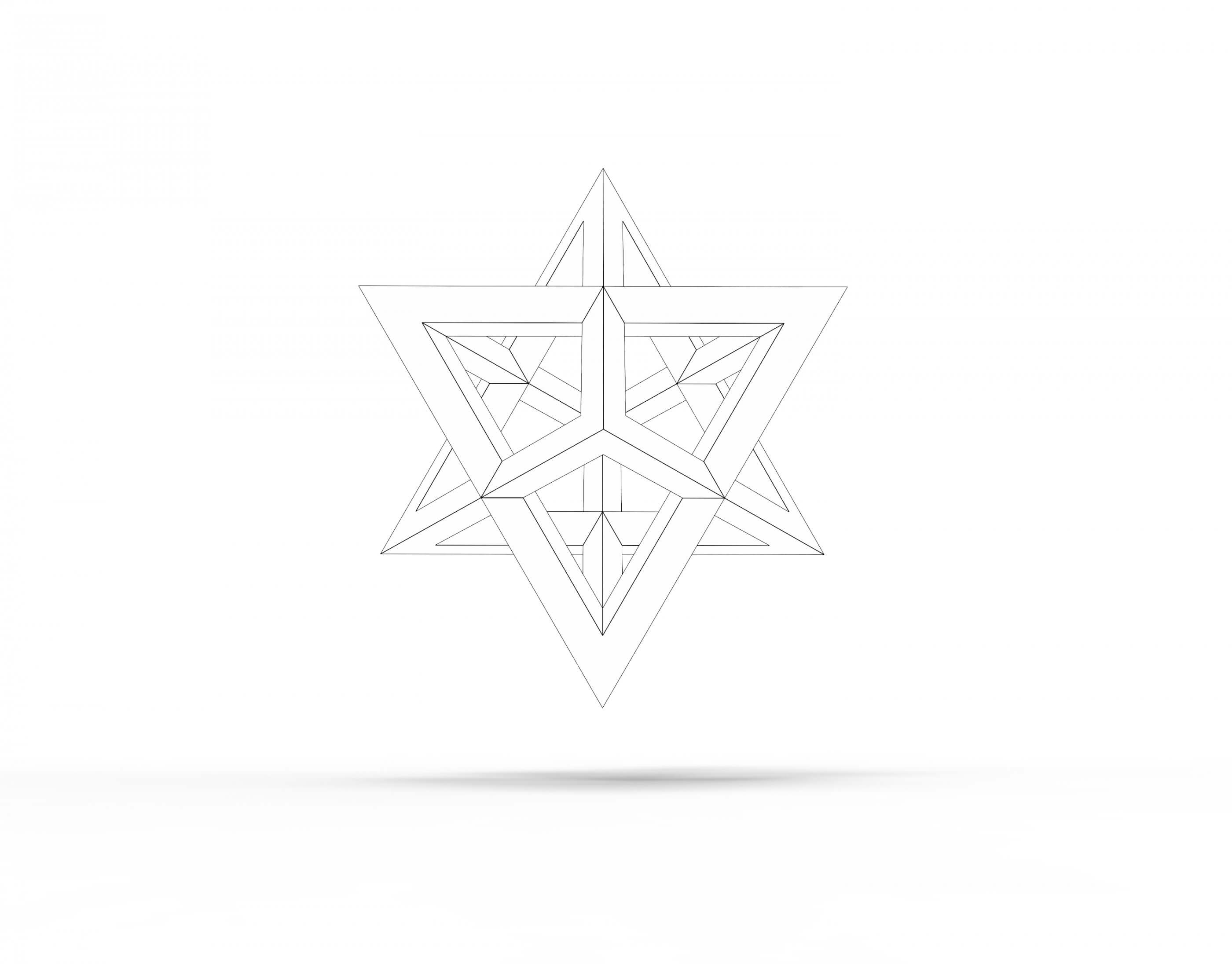 Wireframe Merkaba Star - 3D Print Model by 3dsldworks