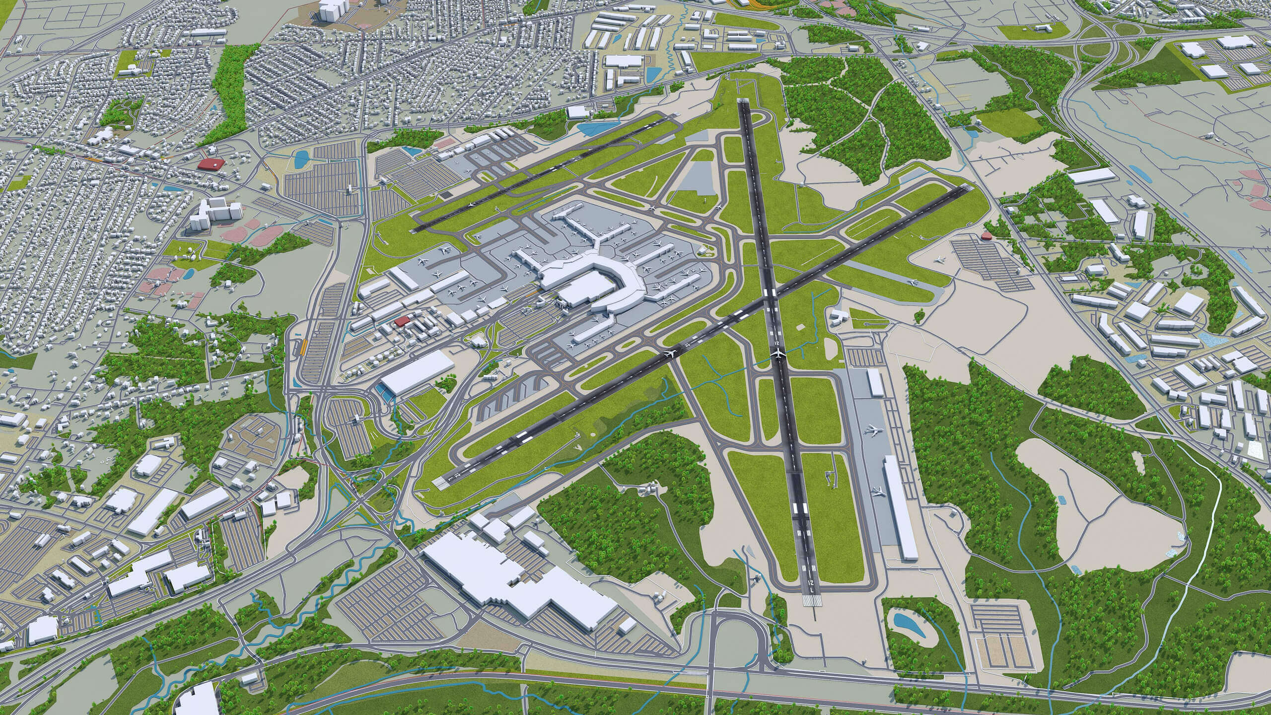 Baltimore Washington International Airport - 3D Model by 3dstudio