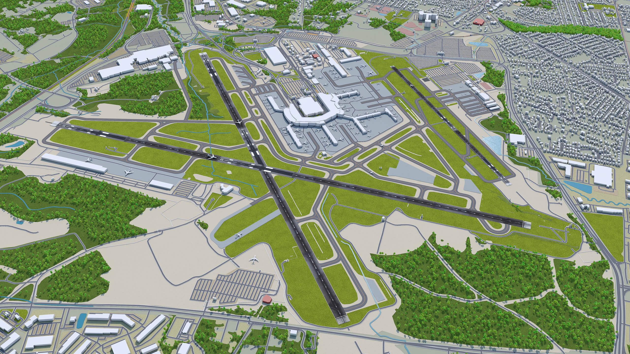 Baltimore Washington International Airport - 3D Model by 3dstudio