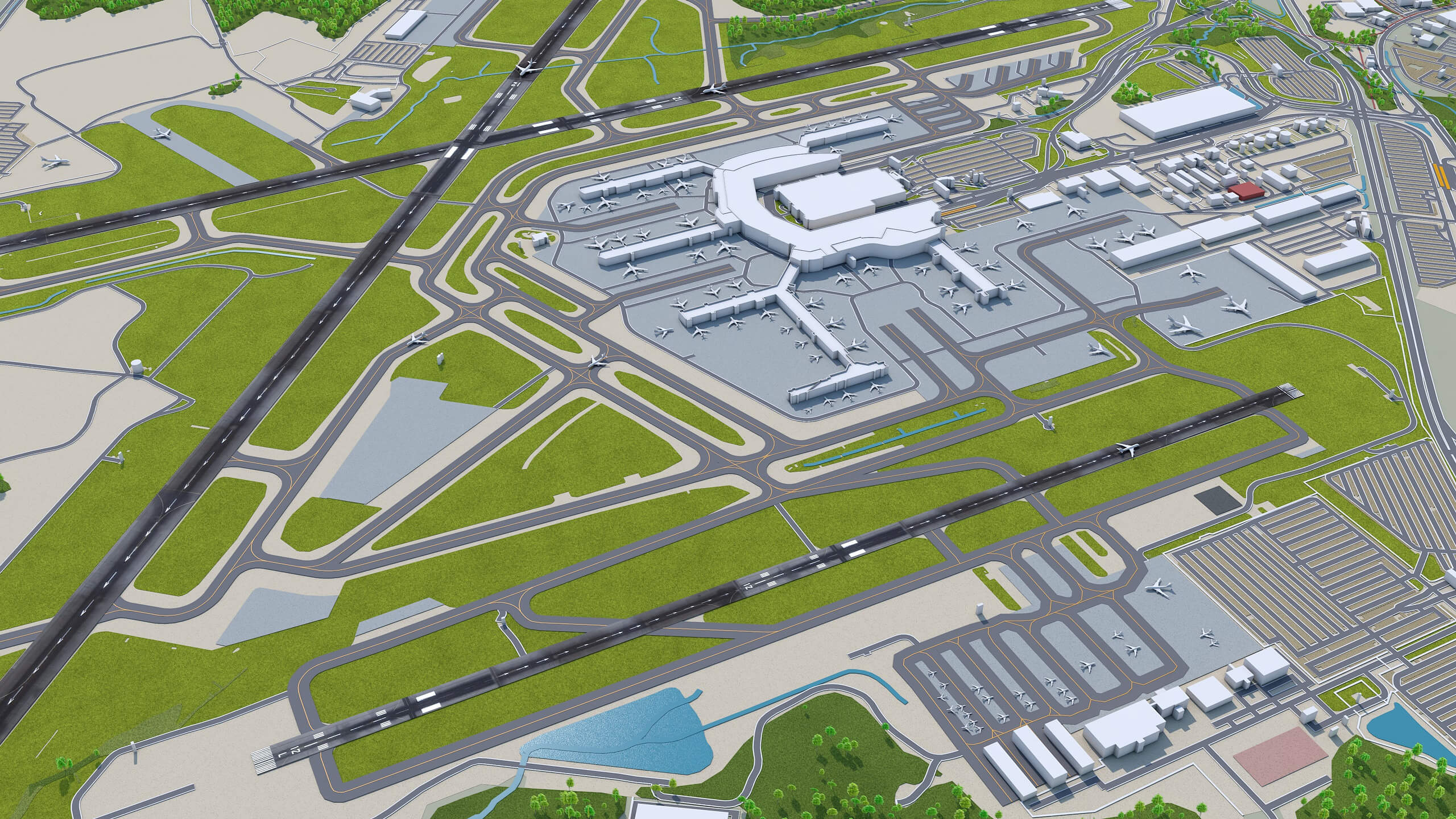 Baltimore Washington International Airport - 3D Model by 3dstudio