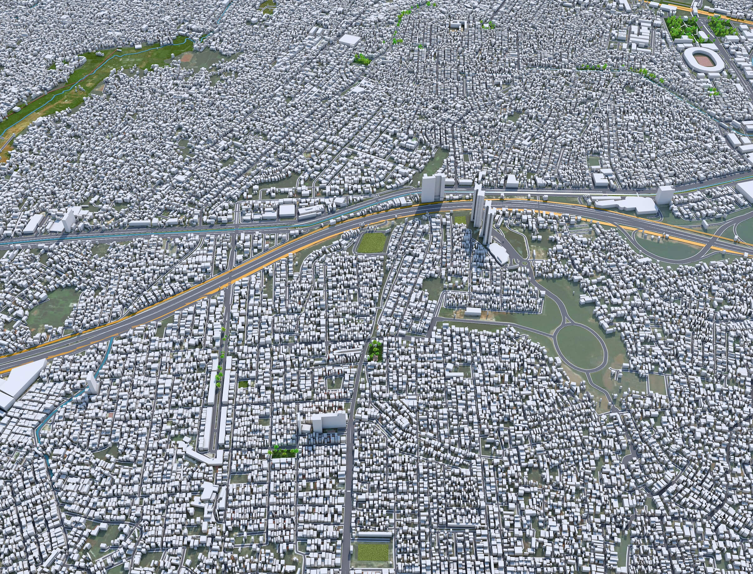 Bekasi City West Java Indonesia 3D Model 20km by 3dstudio