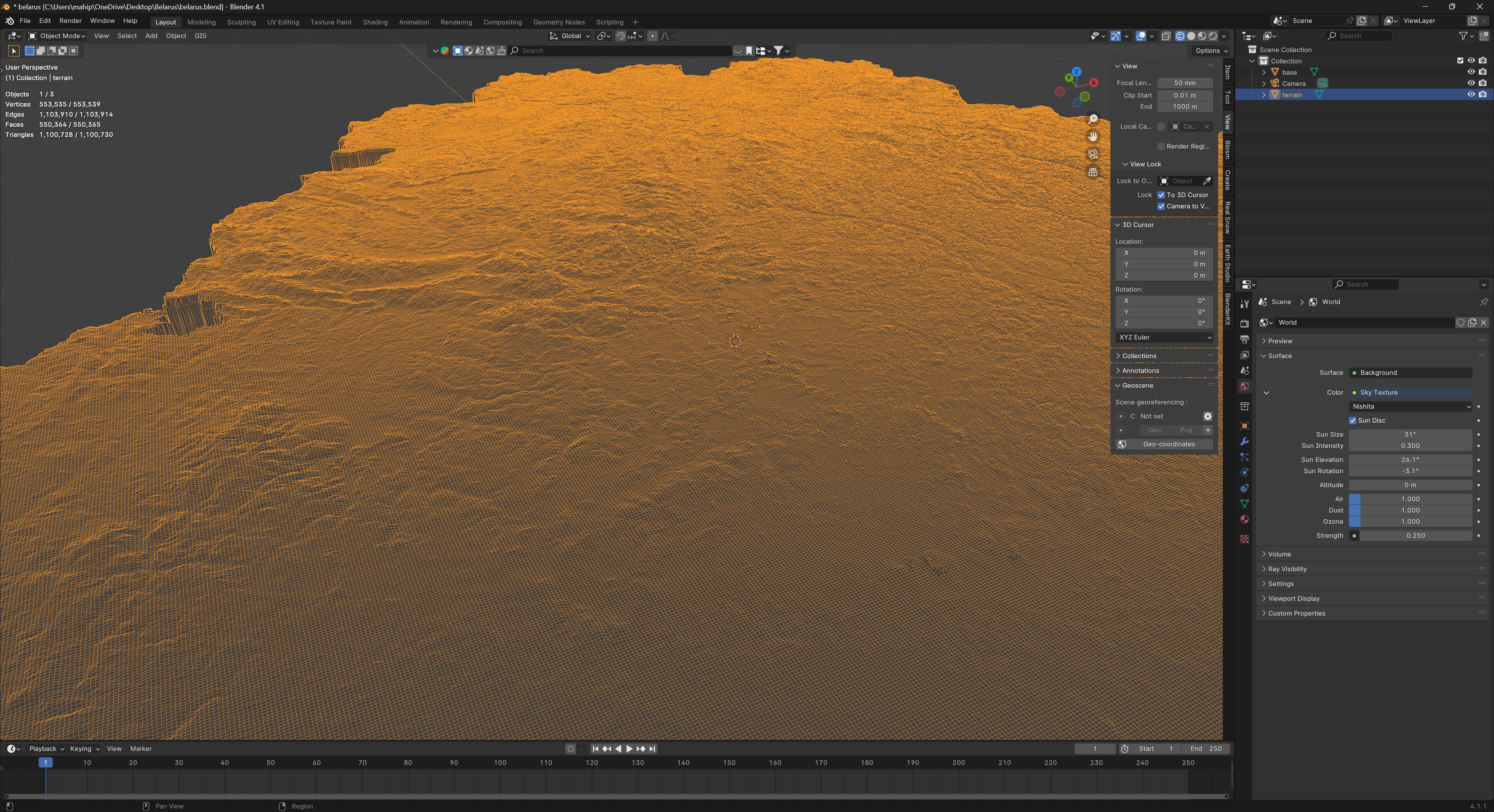 Belarus Terrain Map - 3D Model by 3dstudio