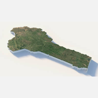 Benin Terrain Map - 3D Model by 3dstudio