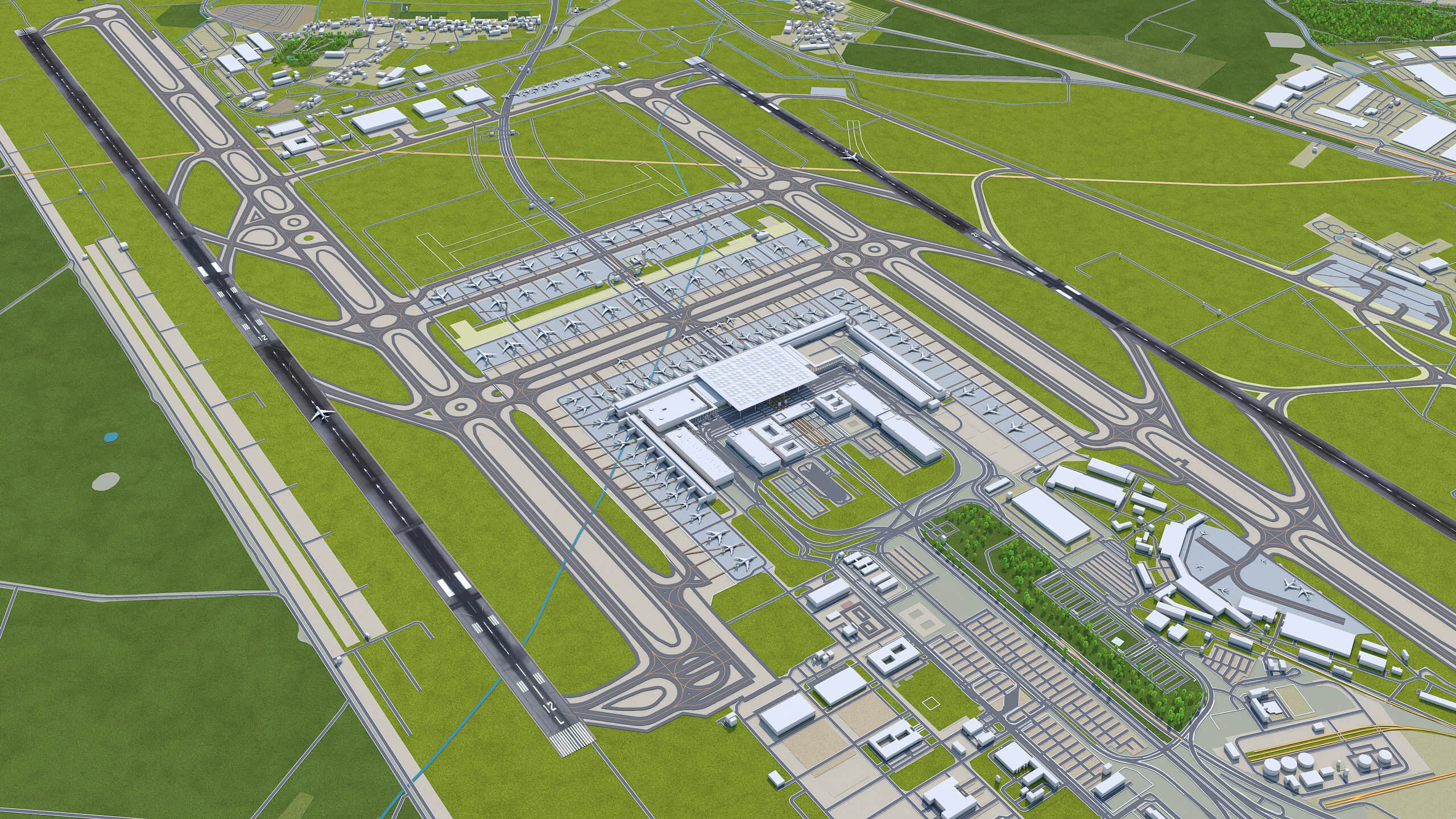 Berlin Brandenburg Airport 3D Model by 3dstudio