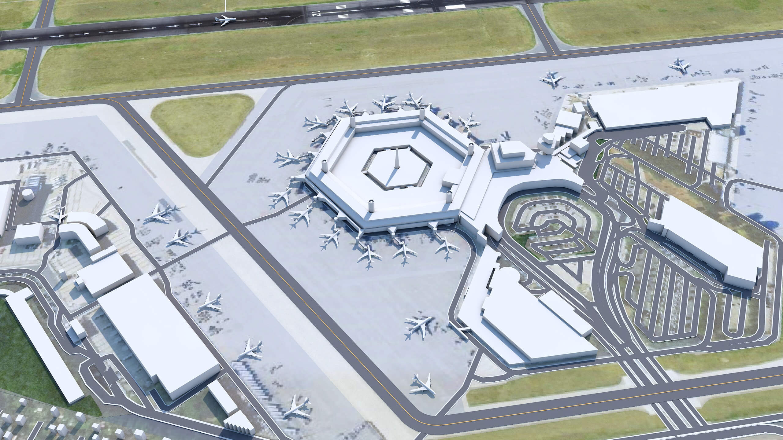 Berlin Tegel Airport 3D Model by 3dstudio