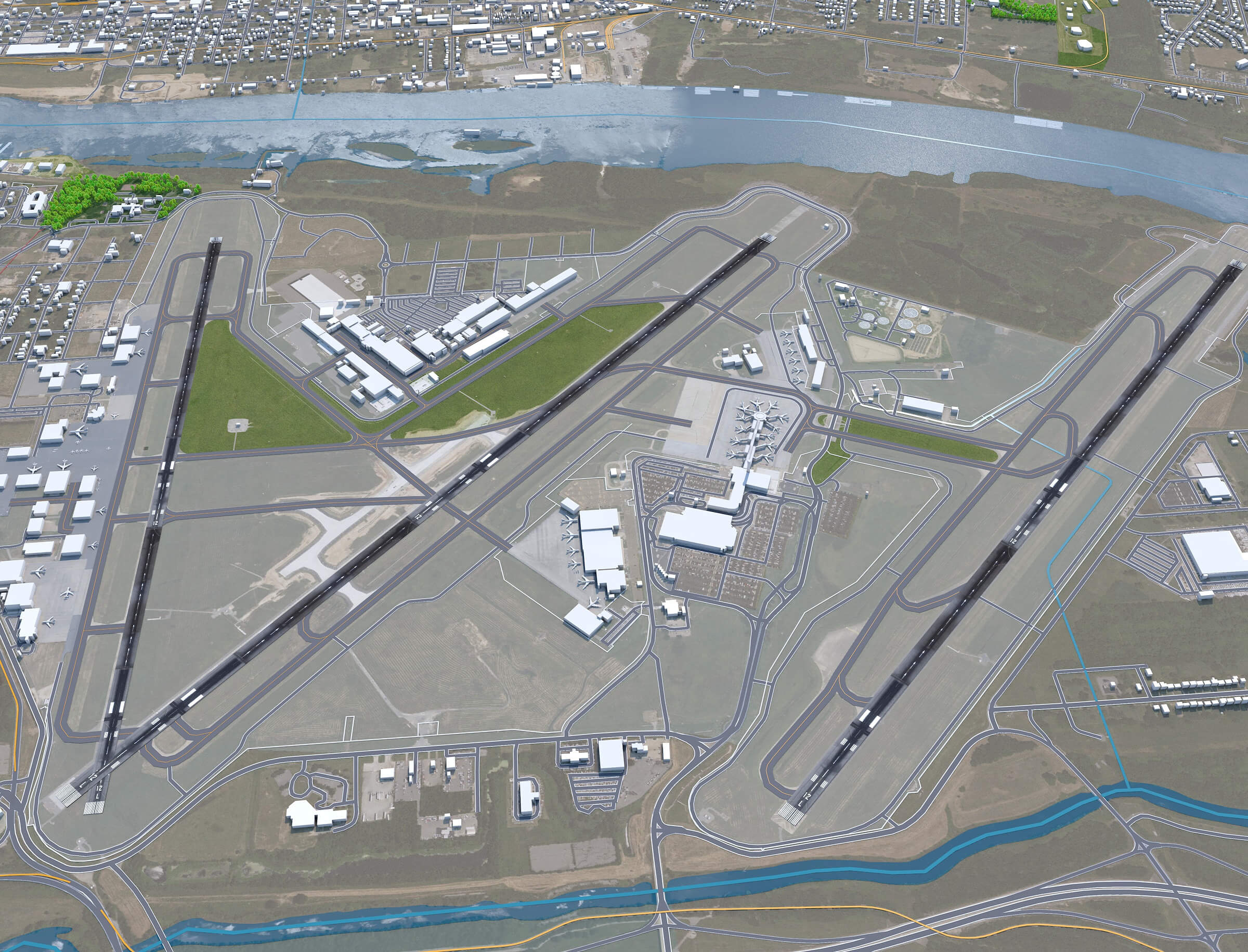 Bill and Hillary Clinton National Airport 3D Model by 3dstudio