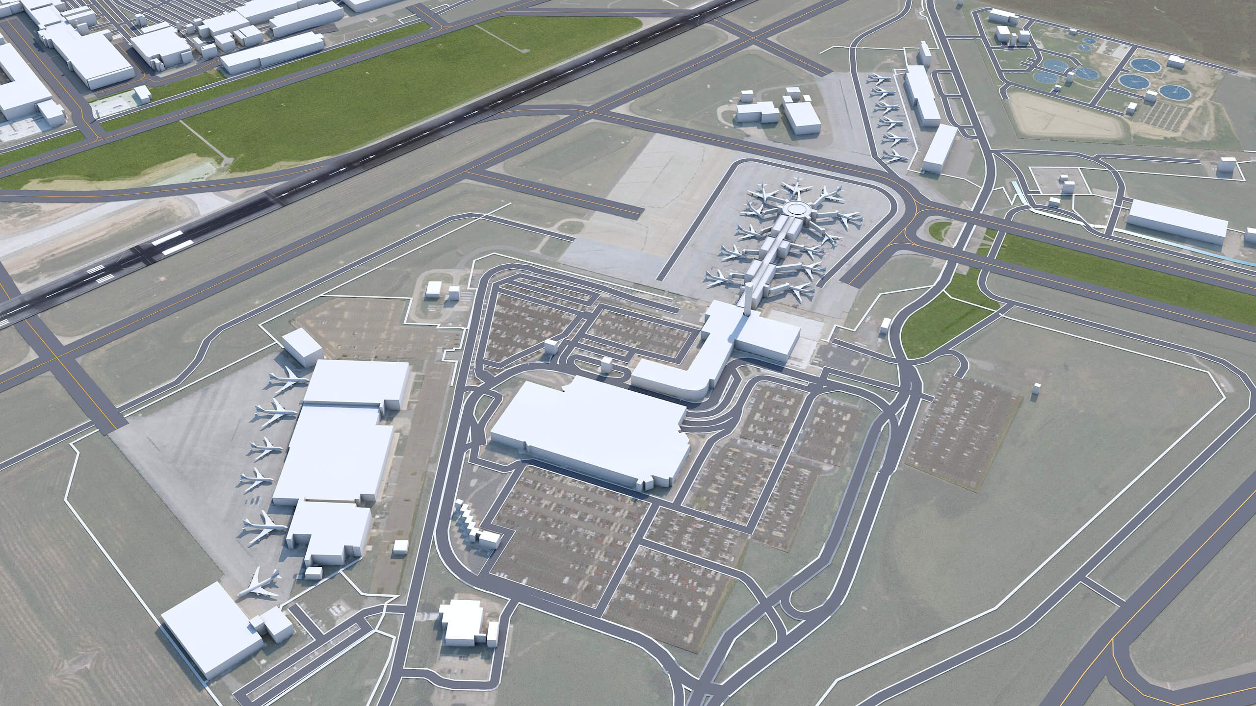 Bill and Hillary Clinton National Airport 3D Model by 3dstudio