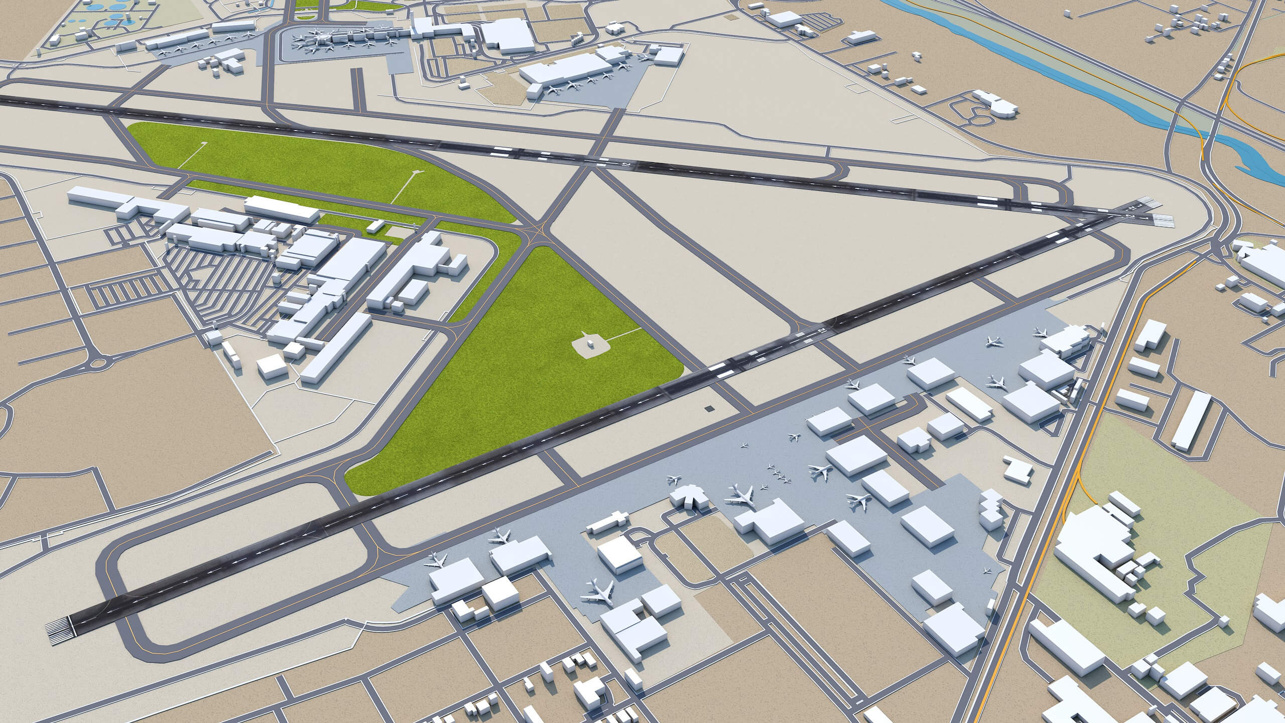 Bill and hillary clinton national airport 3d model by 3dstudio