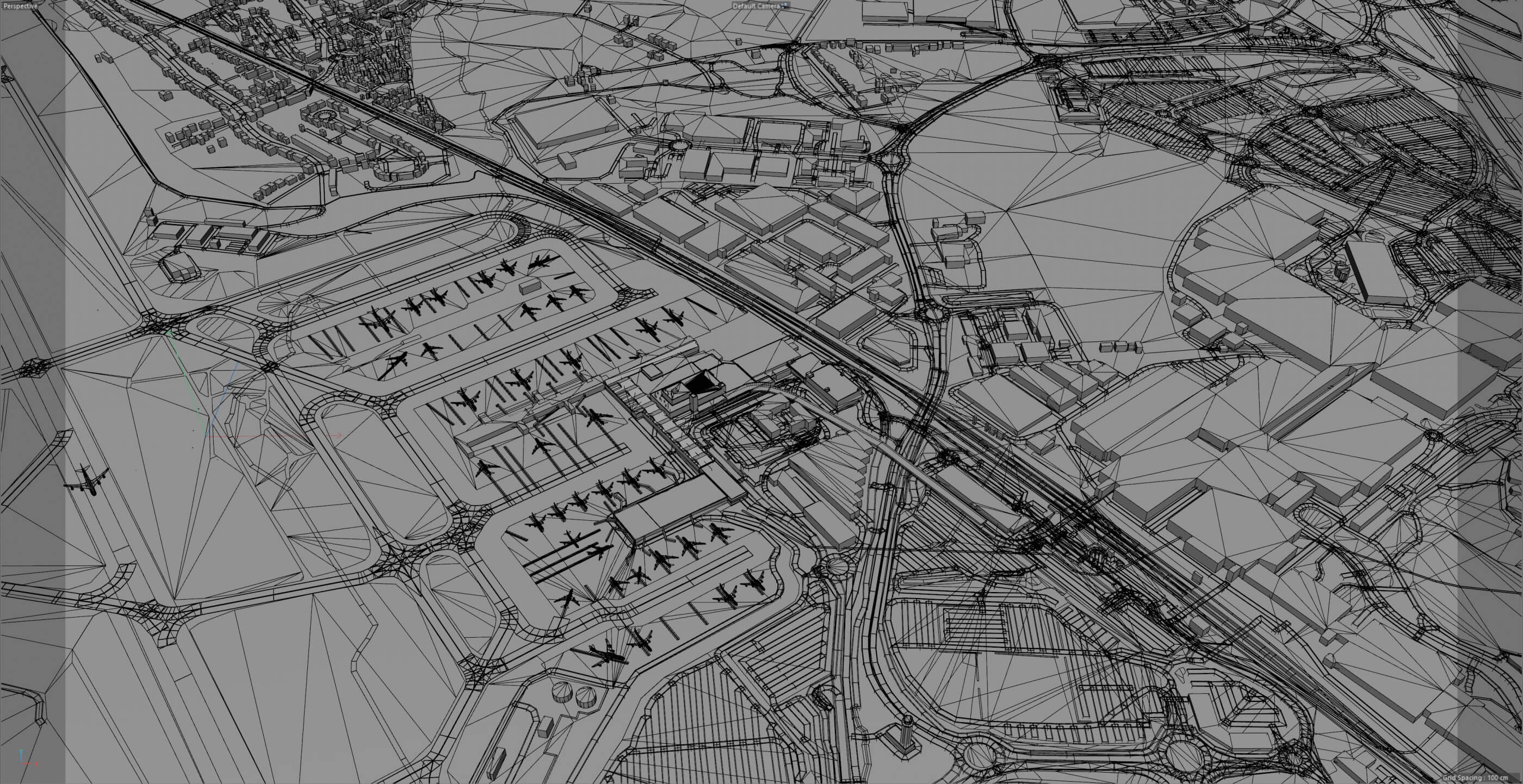Birmingham Airport UK 3D Model 10km by 3dstudio