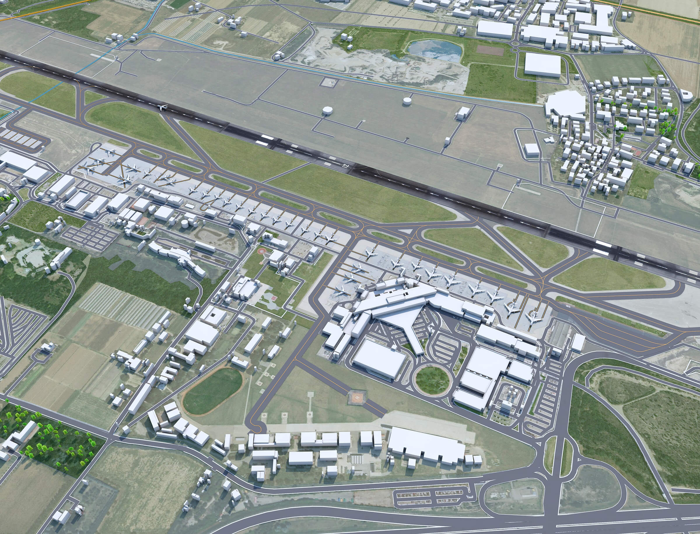 Bologna Guglielmo Marconi Airport 3D Model by 3dstudio