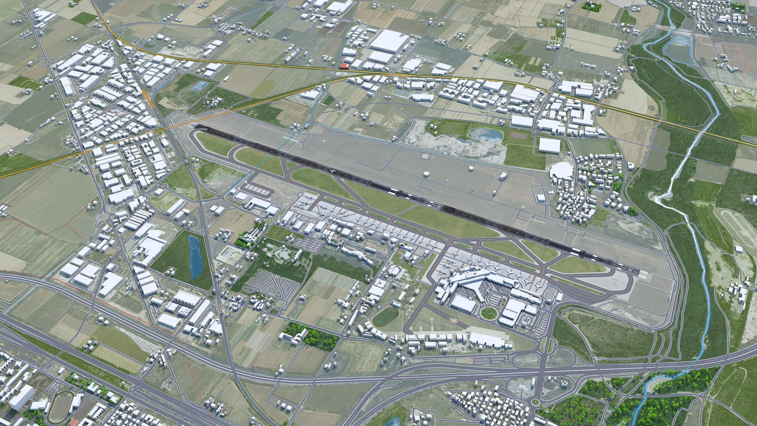 Bologna Guglielmo Marconi Airport 3D Model by 3dstudio