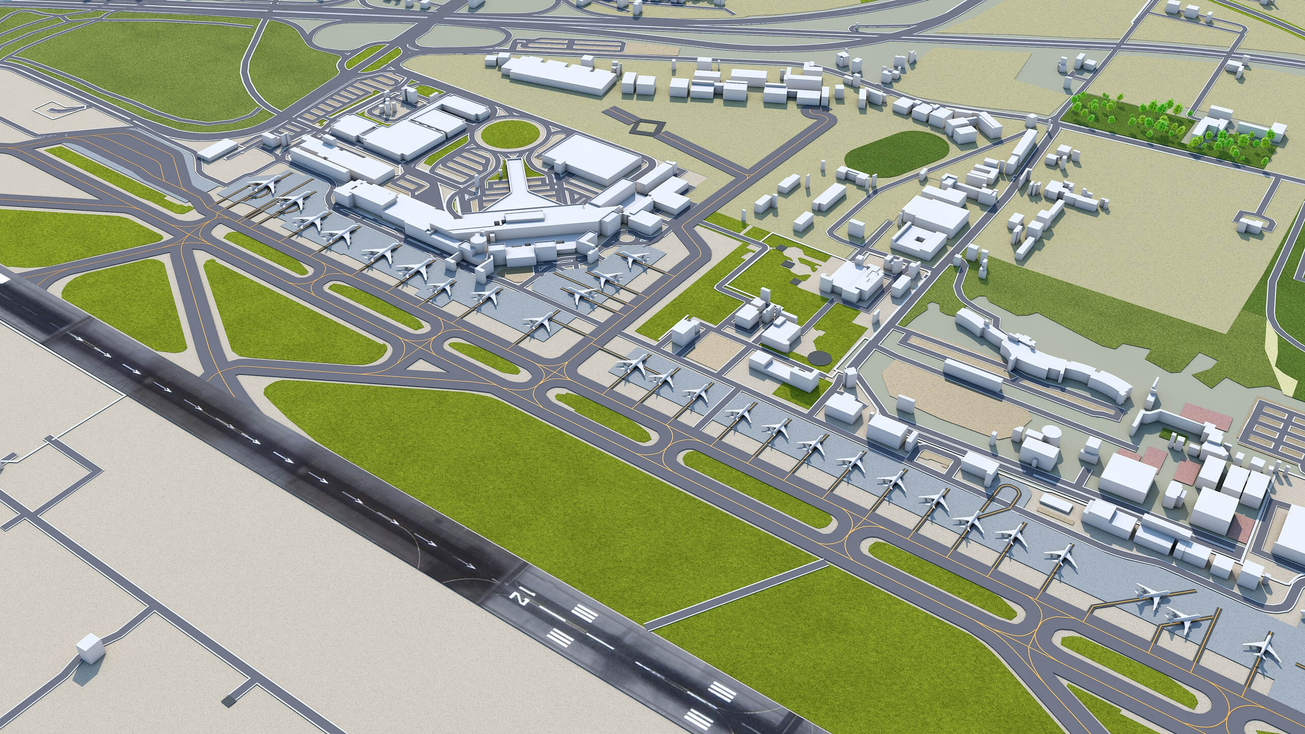 Bologna Guglielmo Marconi Airport 3D Model by 3dstudio