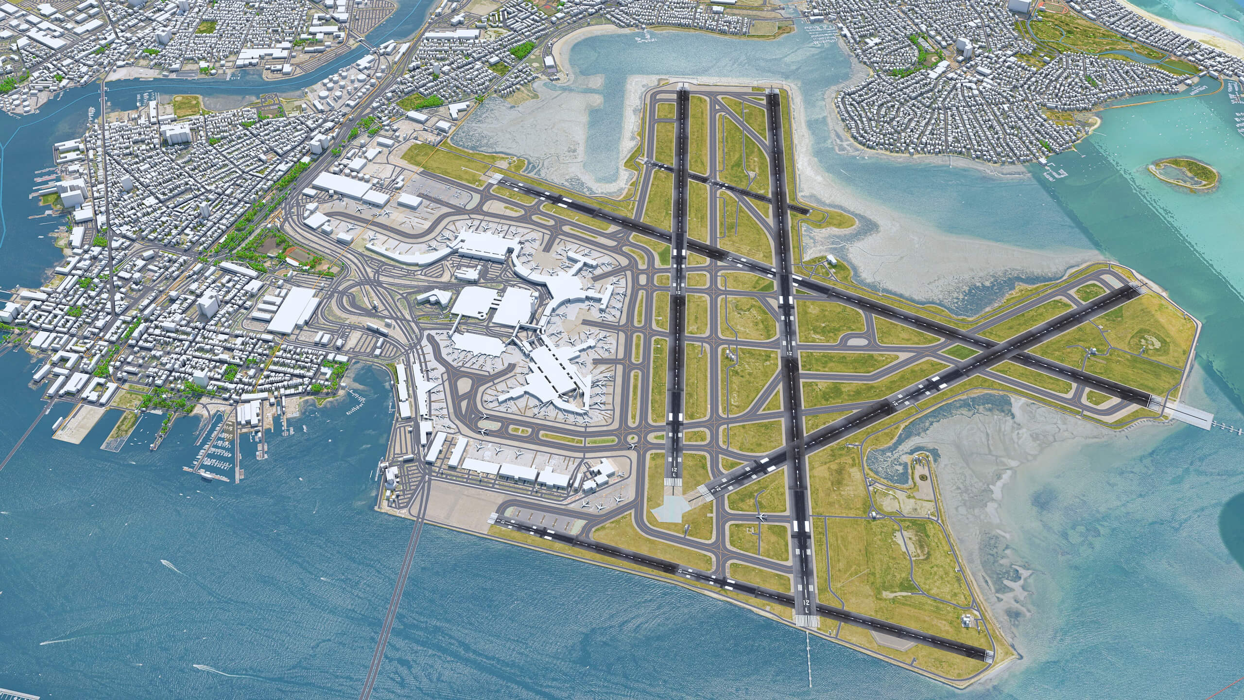 Boston Logan Airport 3D Model by 3dstudio