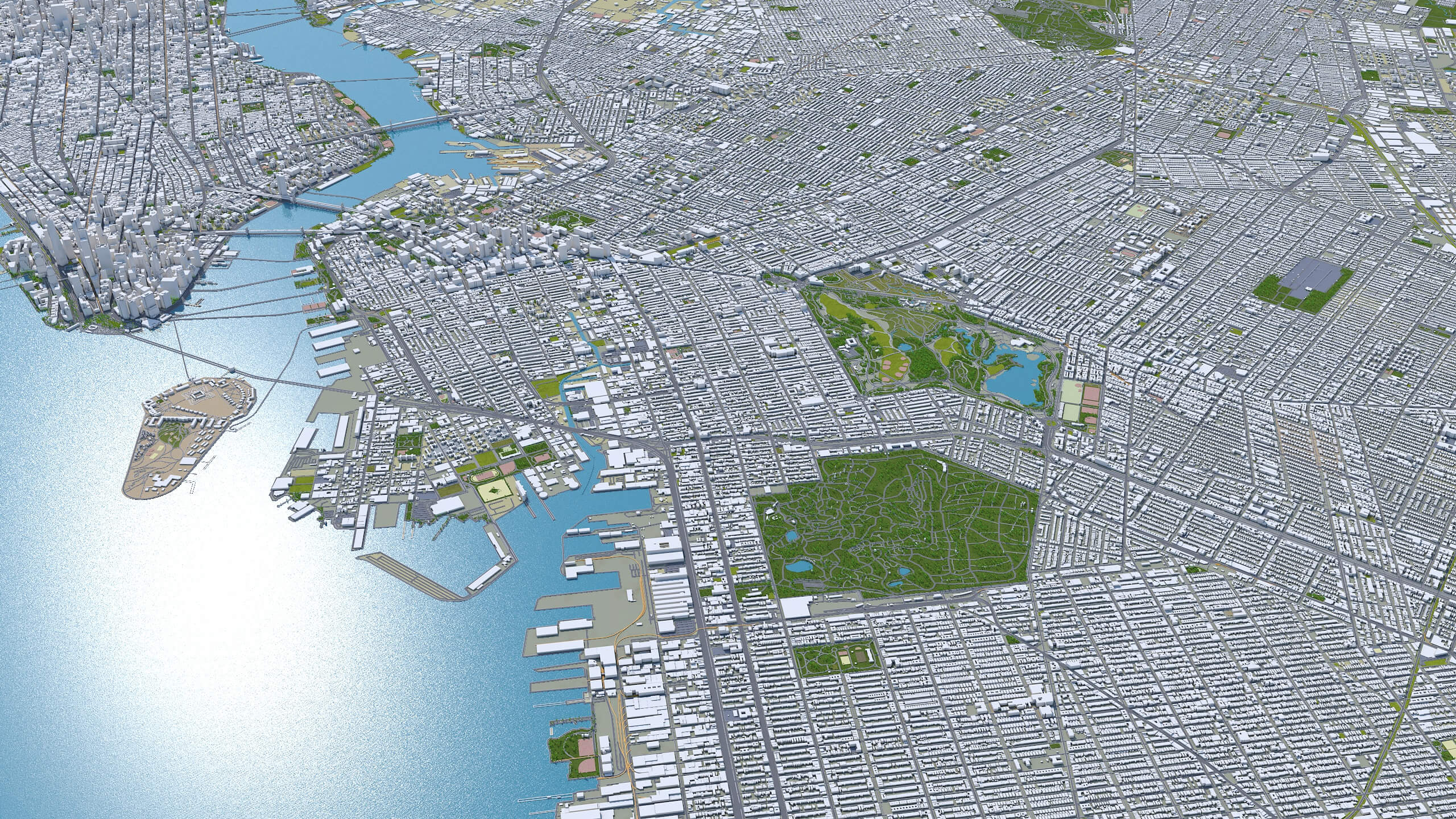 Brooklyn New York 40km 3D Model by 3dstudio