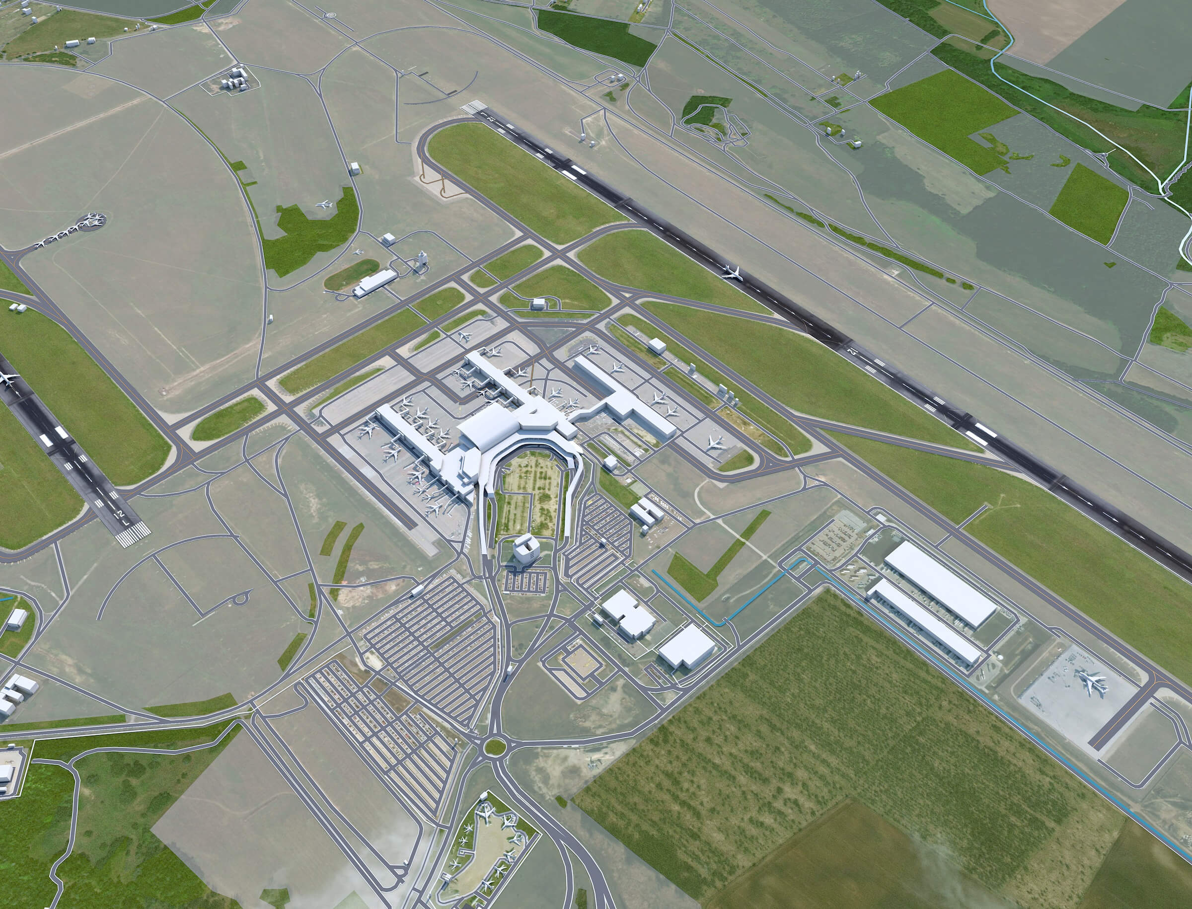 Budapest Airport 3D Model by 3dstudio