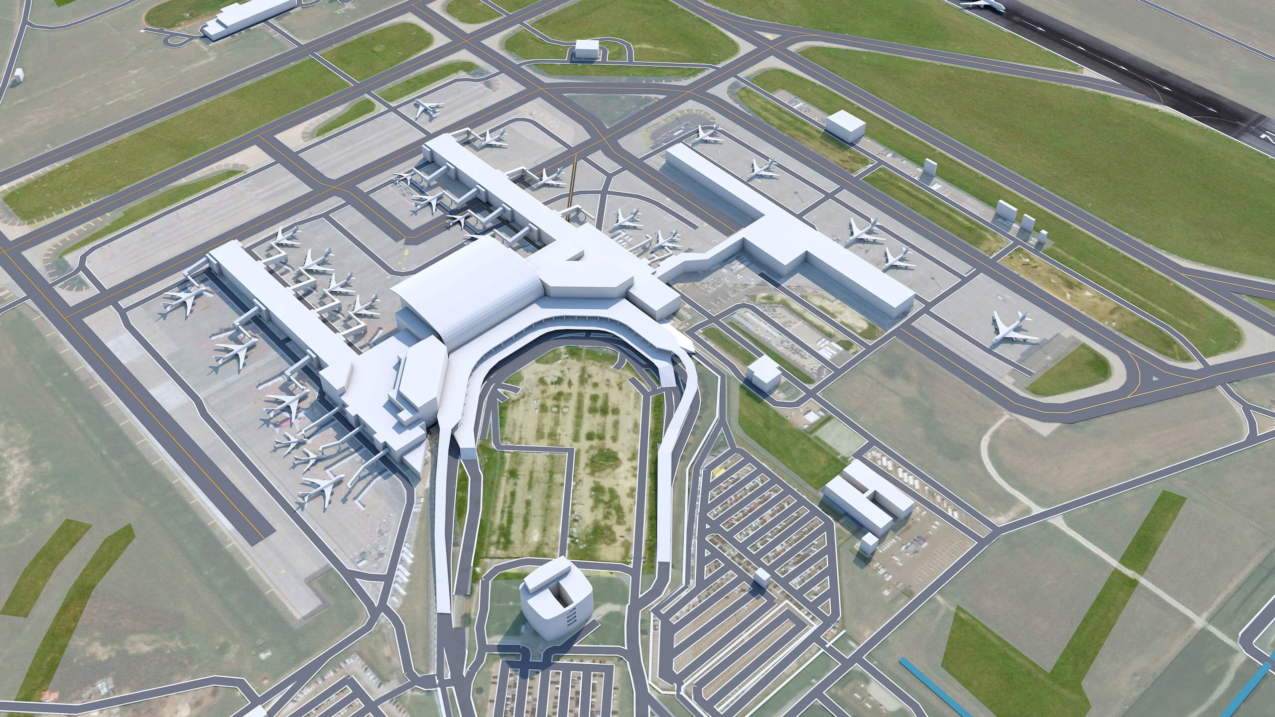 Budapest Airport 3D Model by 3dstudio