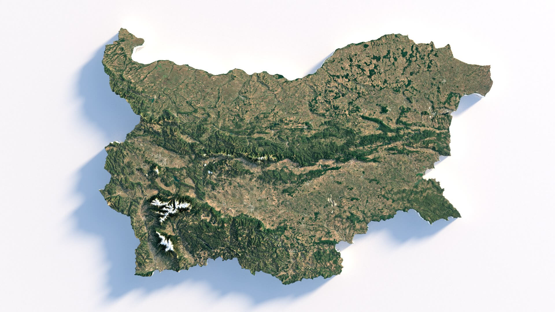 Bulgaria Terrain Map - 3D Model by 3dstudio