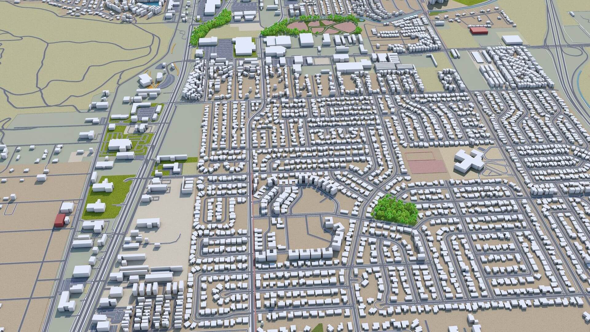 Carson City, Nevada USA 40km 3D Model by 3dstudio