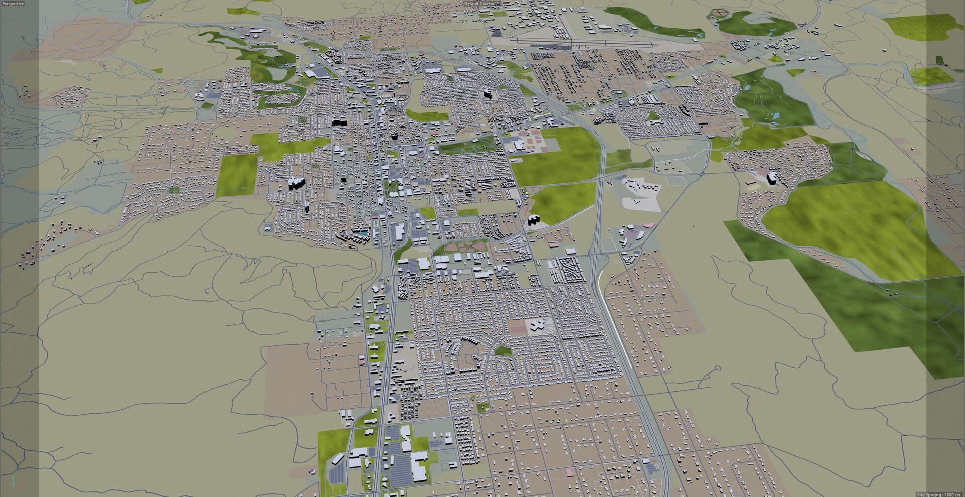 Carson City, Nevada USA 40km 3D Model by 3dstudio