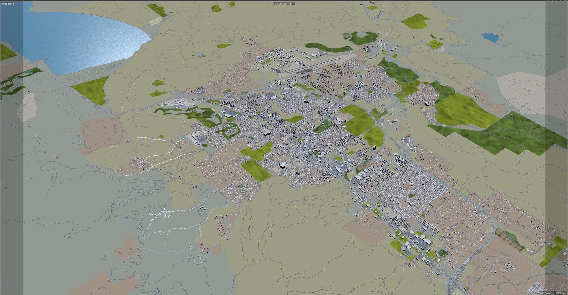 Carson City, Nevada USA 40km 3D Model by 3dstudio