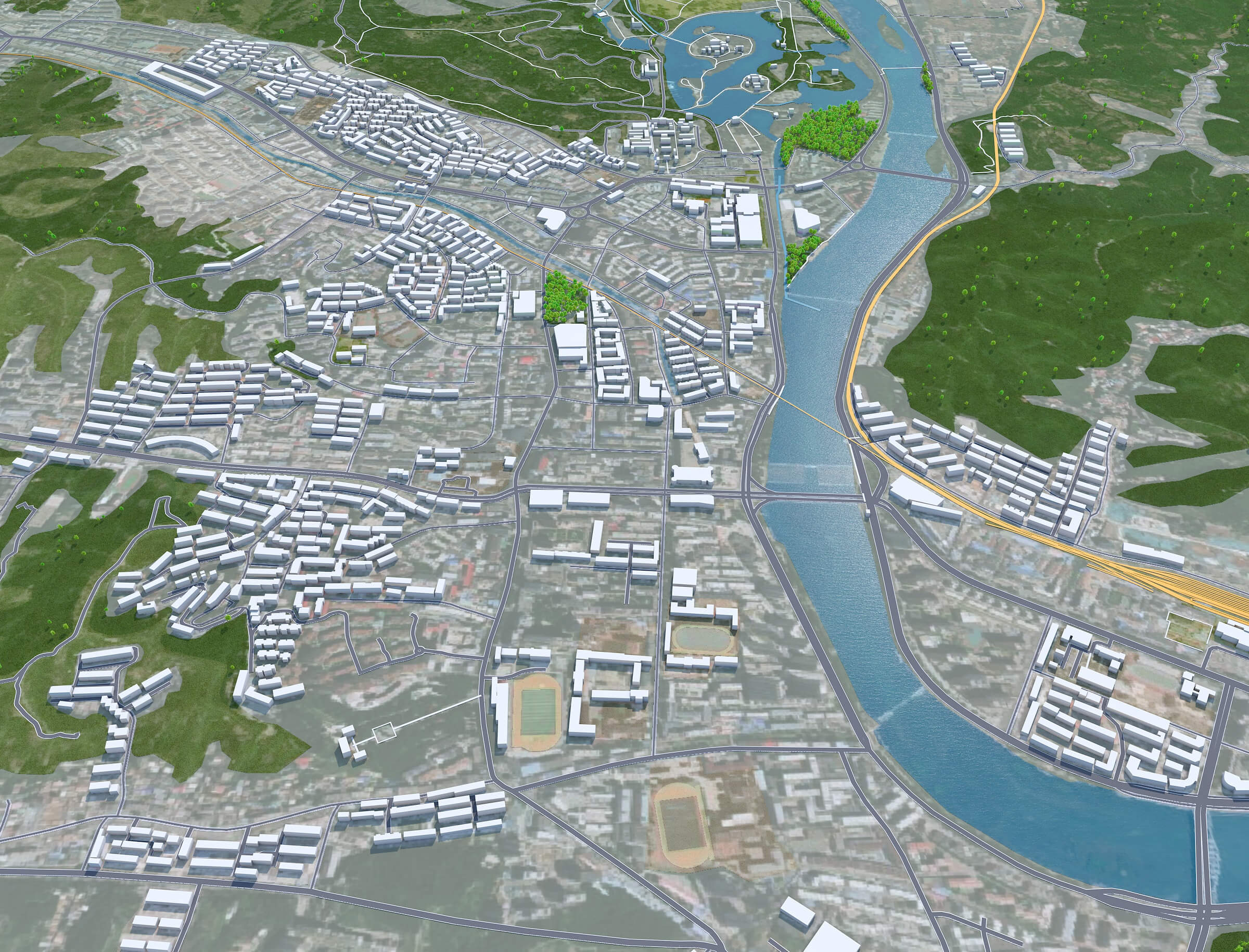 Chengde City Hebei China 3D Model 45km by 3dstudio