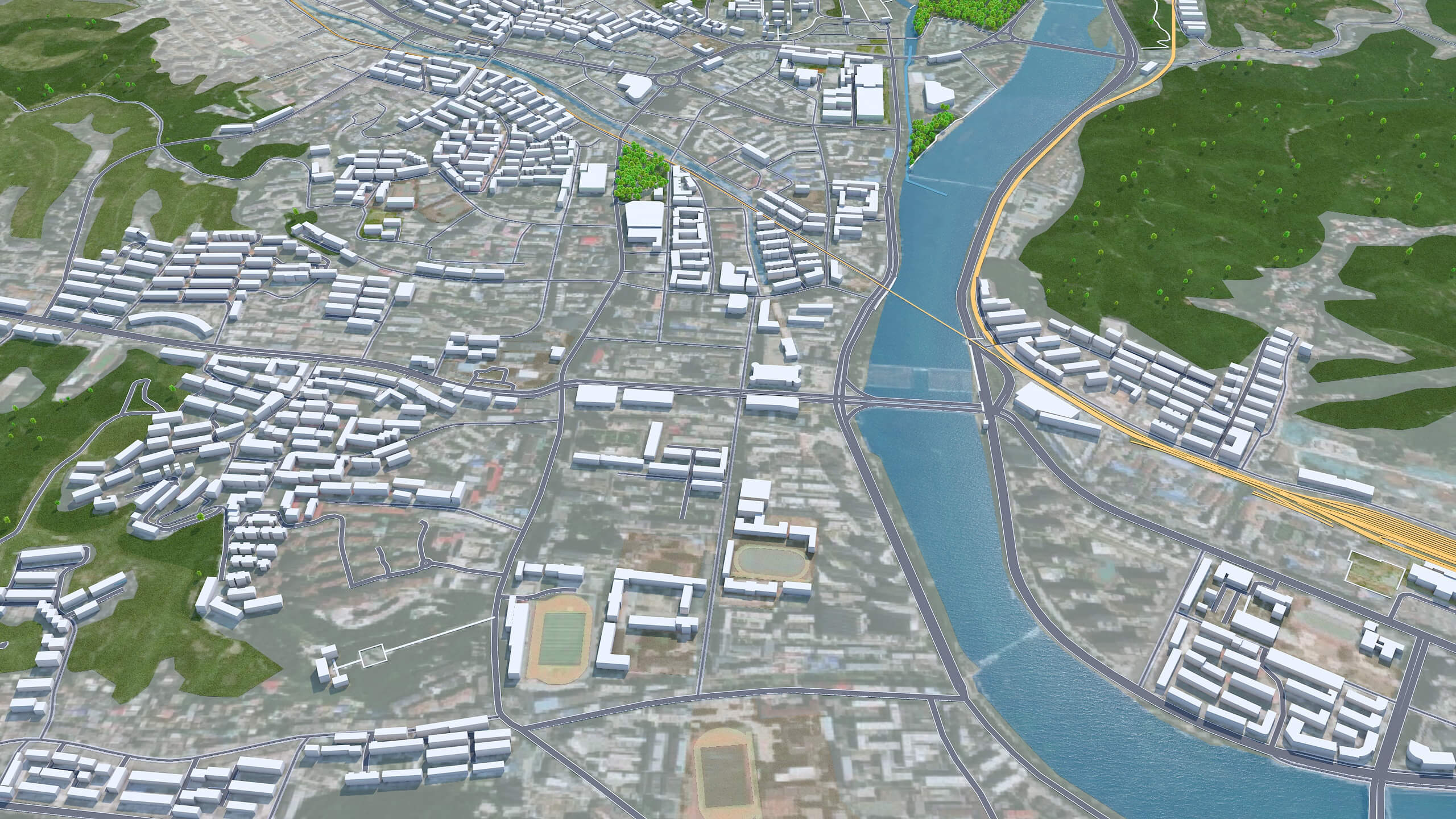 Chengde City Hebei China 3D Model 45km by 3dstudio