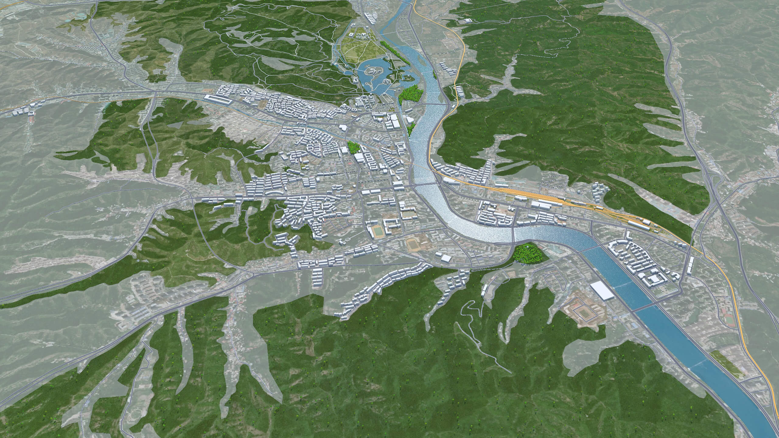 Chengde City Hebei China 3D Model 45km by 3dstudio