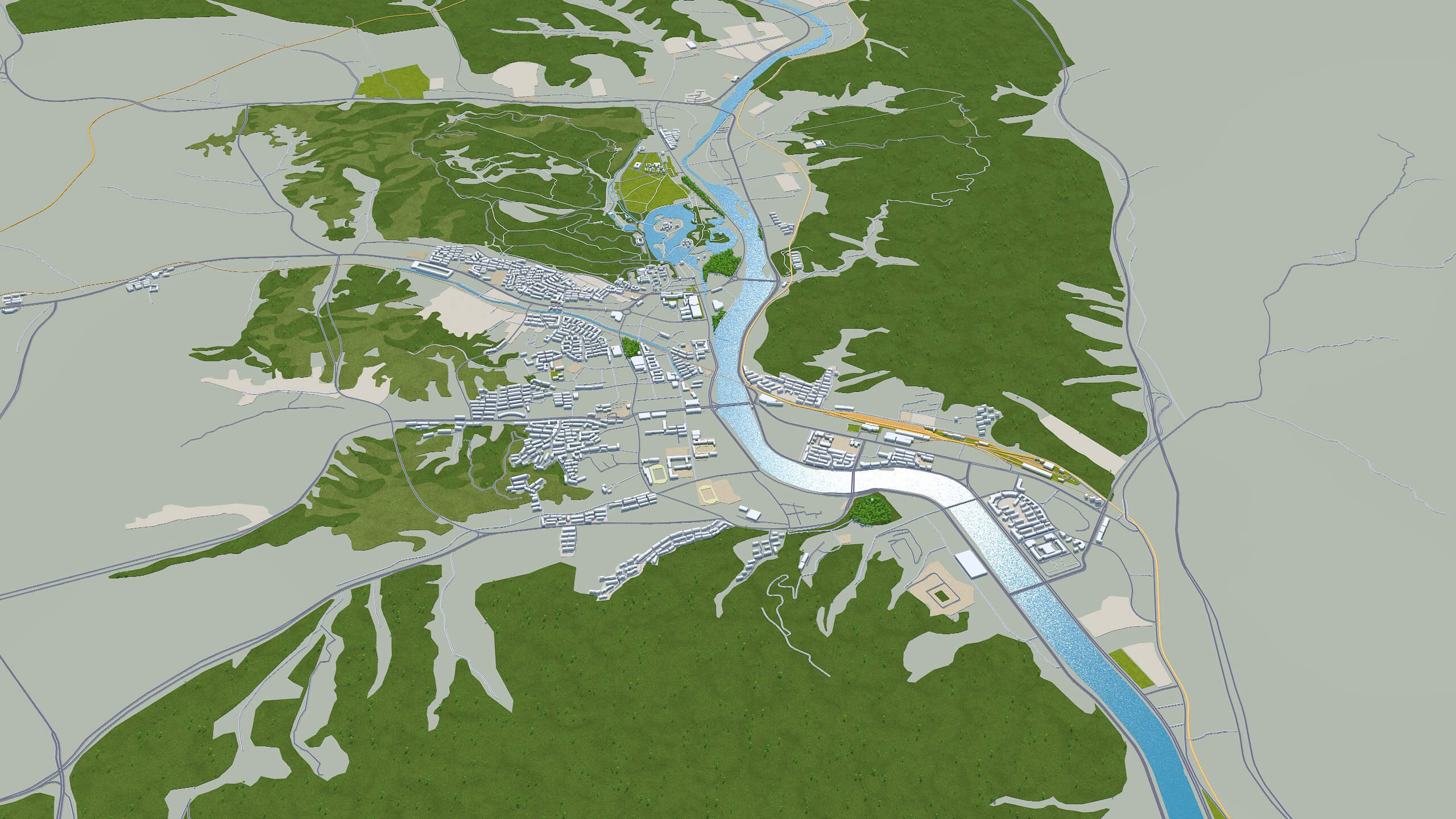 Chengde City Hebei China 3D Model 45km by 3dstudio