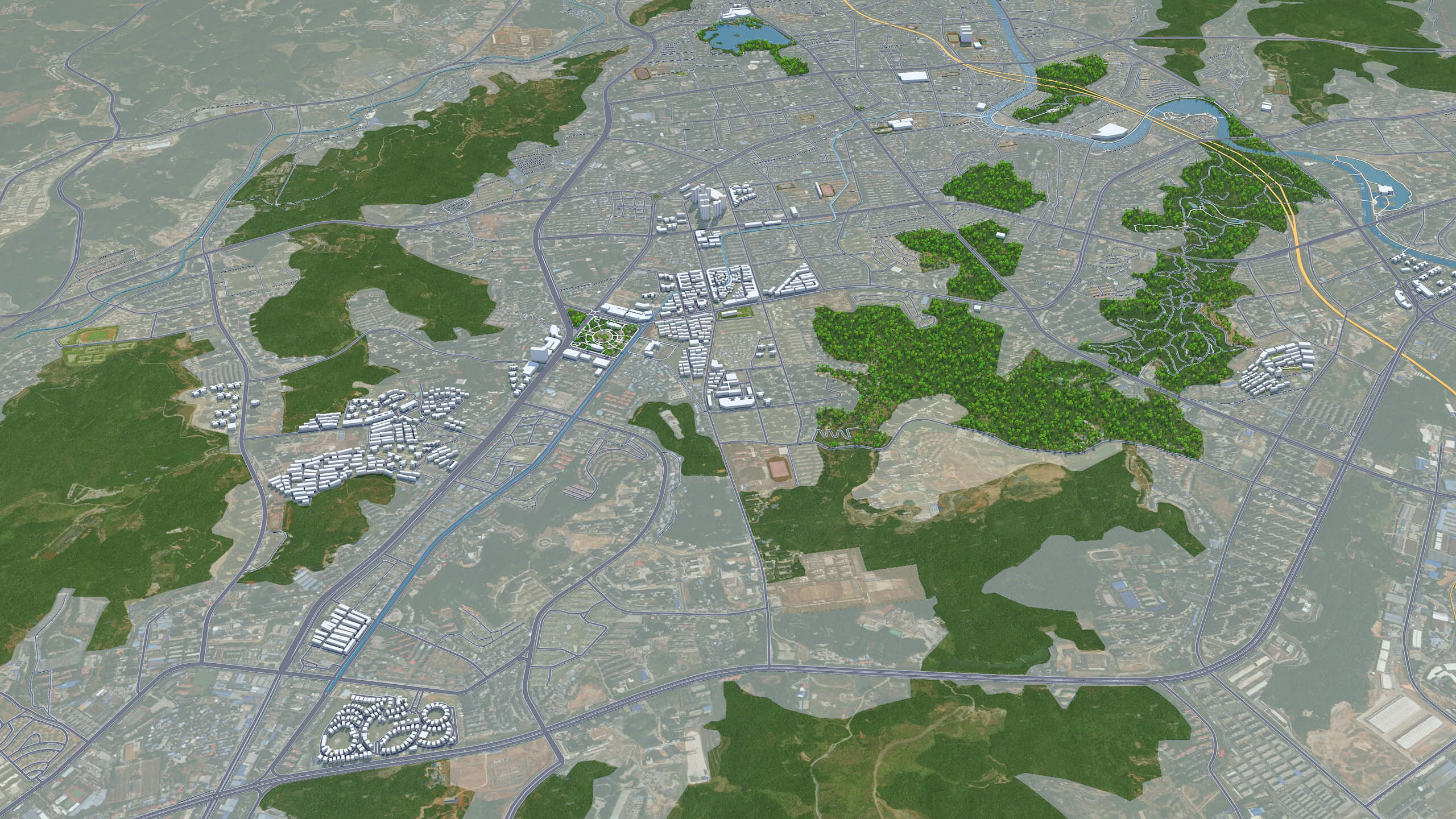 Chenzhou City Hunan China 3D Model 25km by 3dstudio