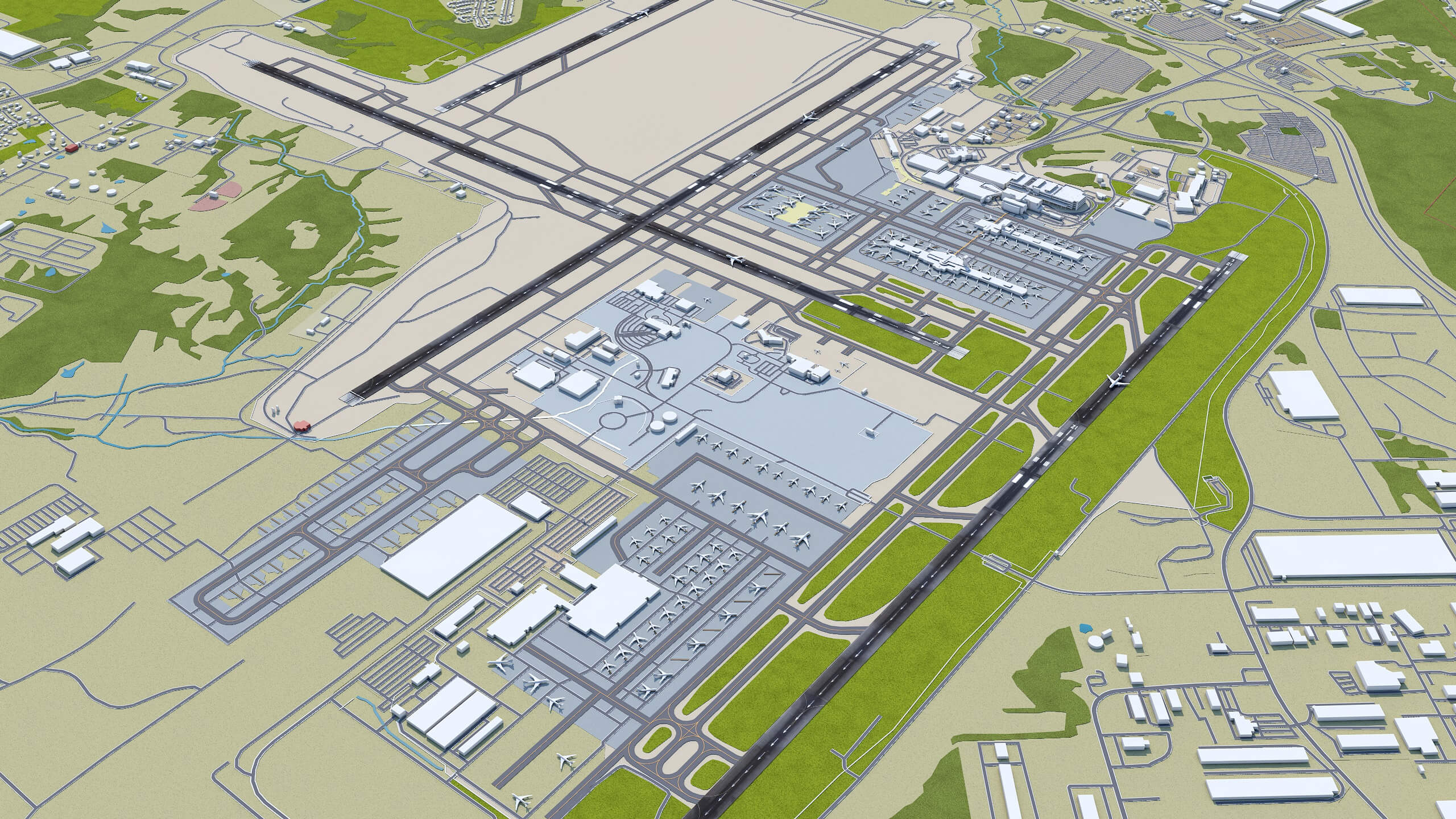 Cincinnati Northern Kentucky Airport - 3D Model by 3dstudio